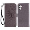For Samsung Galaxy S24 FE Case Owl Flower Imprinted Leather Cover Wallet with Strap