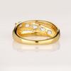 Sky Blue Topaz Ring Gold Plated 925 Sterling Silver with White Topaz