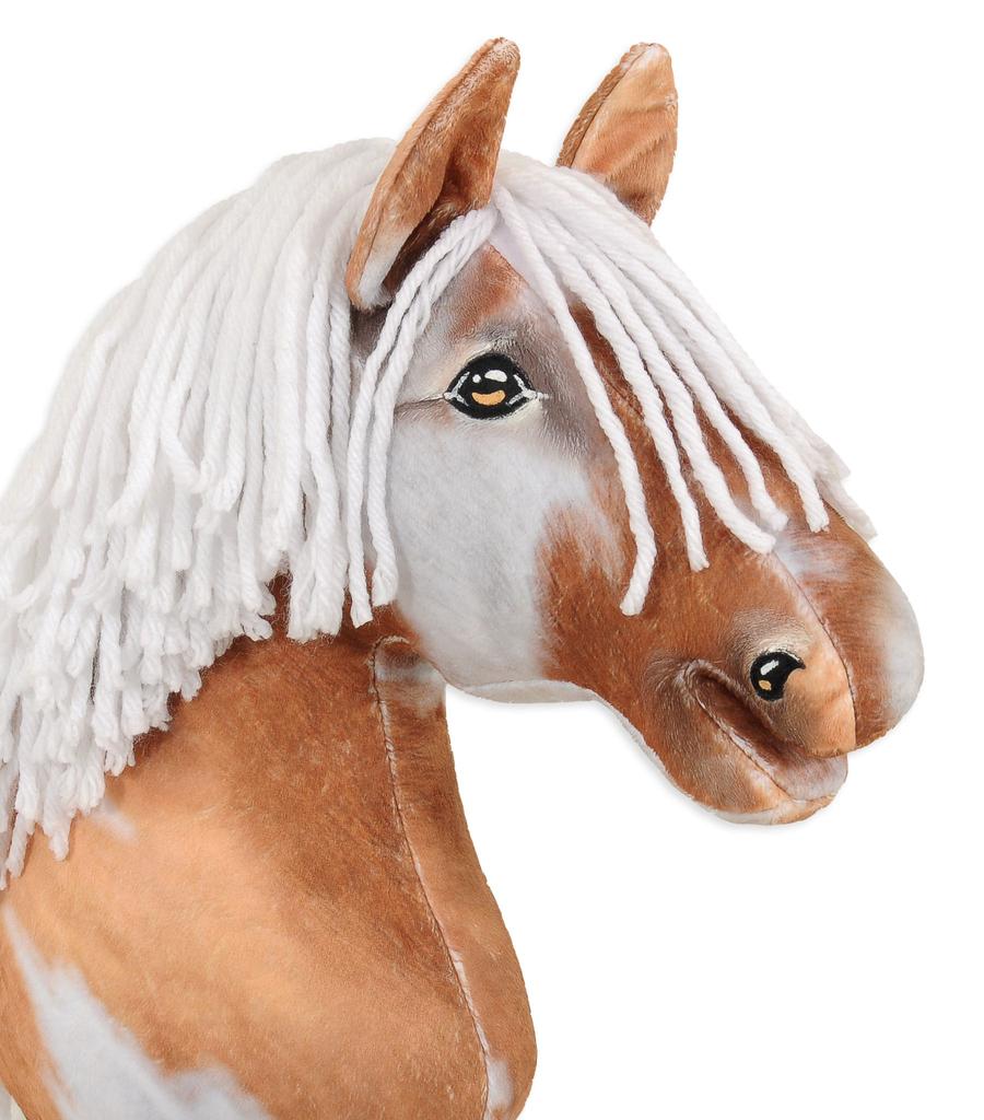 Hobby Horse Large Premium Stick Horse - Piebald Tobiano with White Mane A3