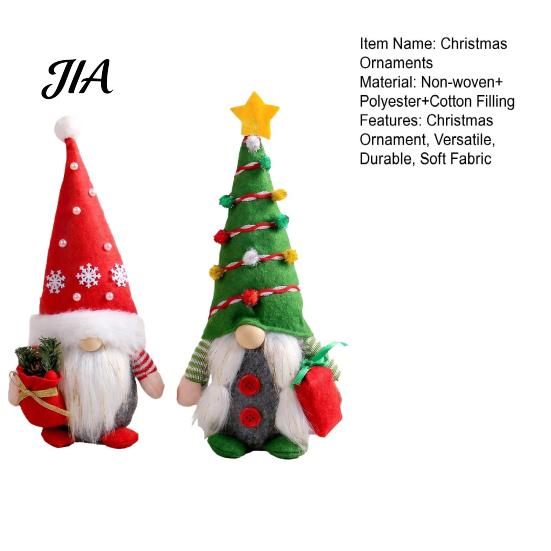Plush Holiday Home Decor Christmas Gnome Figurines, Soft Fabric Handmade Doll, Snowflake Reusable Table Centerpieces And Tree Ornament for Farmhouse