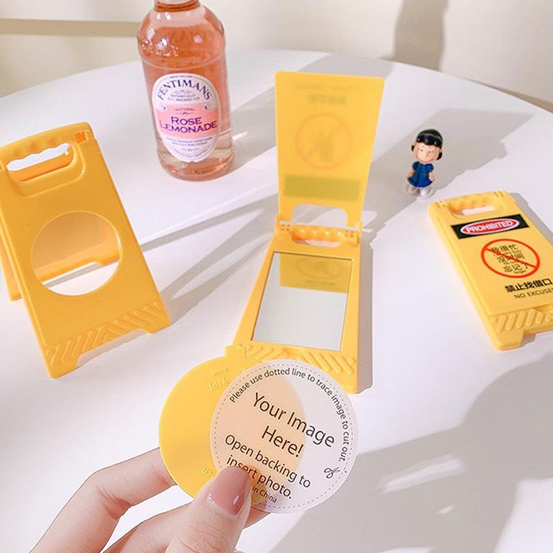 

Creative Mini Desktop Prompt Card Folding Makeup Mirror Decoration