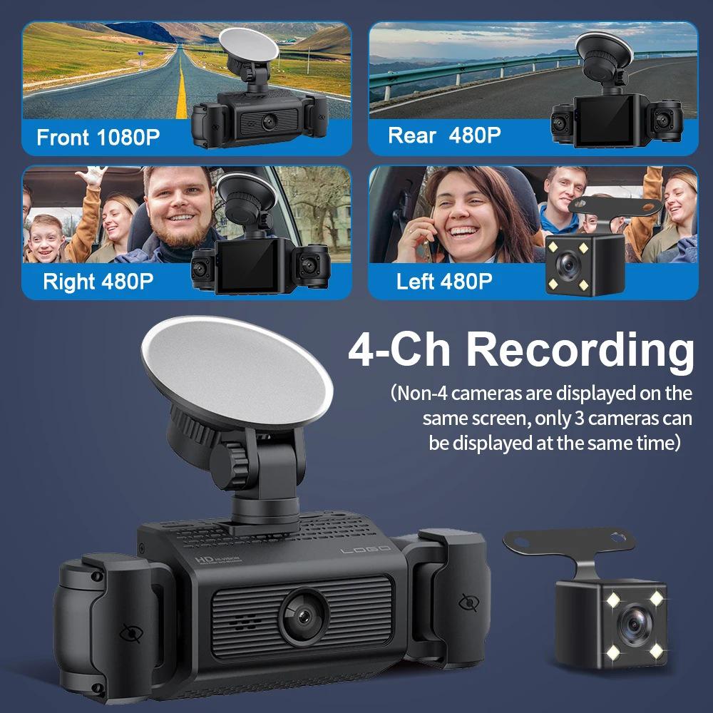 1080P Four-Lens Night Vision Dash Cam