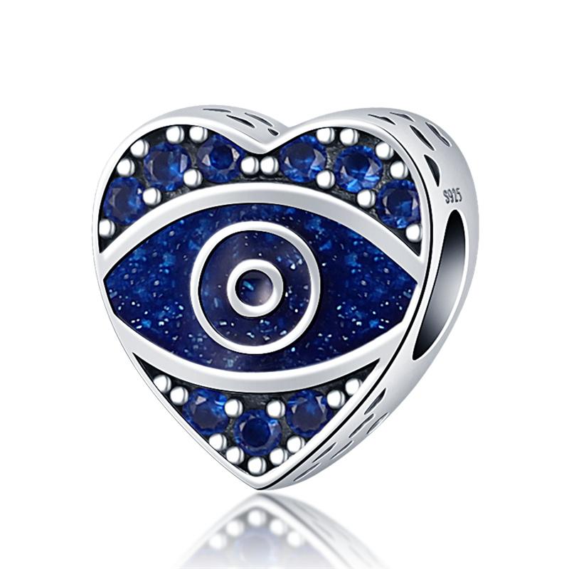 Charms Plata De Ley New Series Evil Eye Flowers Heart Charms Fit 3Mm Original Bracelet Pendant Diy Jewelry For Women