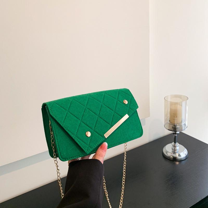 Trendiger Street Style Filzketten-Kleines Quadratische Tasche Für Damen 2023 Modische Umhängetasche