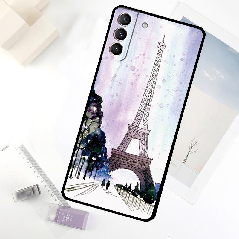 Paris Eiffel Tower France Phone Case For Samsung Galaxy S25 S26 Ultra S20 S21 S22 S23 S24 Ultra S10 Plus S25 FE Cover