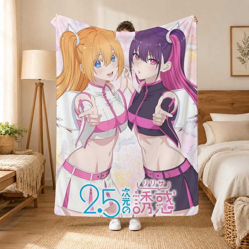25 Dimensional Seduction Anime Throw 240G Flannel Blanket, Suitable For Sofas, Beds, Offices, Exquisite Gift Blankets