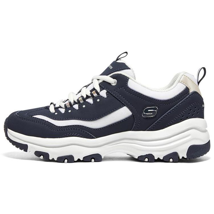 Skechers I-Conik Кожаные Oreo Удобные Низкие Повседневные Кроссовки Женские Синие 8730076-NVMT 35