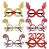 Whimsical Christmas Glasses For Adults And Kids Featuring Deer Antlers And Bunny Ears In Vibrant Colors For Festive Party Photography