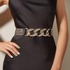 Fashionable Elastic Waist Belt With Rivet Decoration Ideal For Pairing With Blazers And Dresses