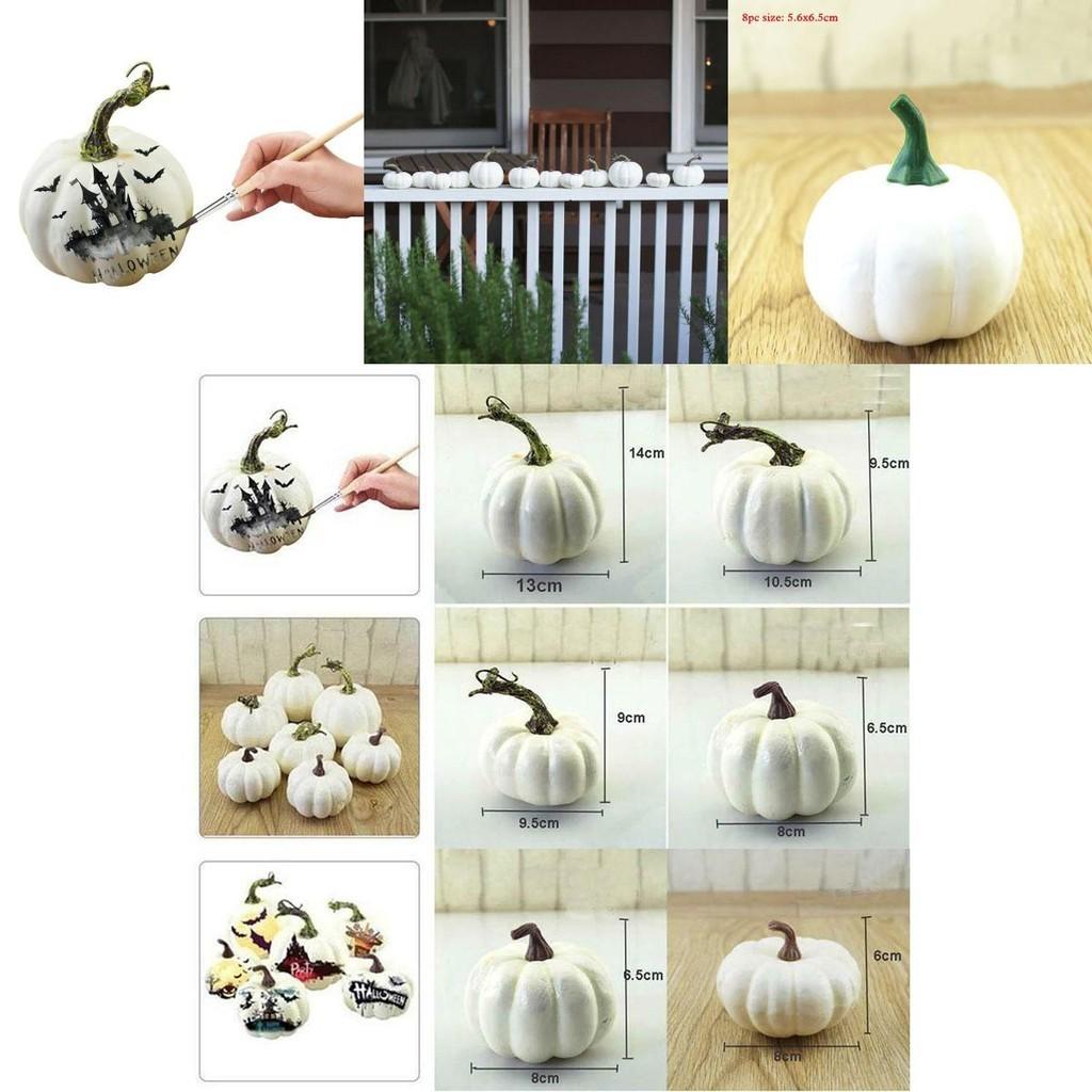 Exquisite 6pcs Artificial Foam Pumpkin Set For Elegant Halloween And Thanksgiving Decor