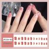 Reusable Blush Nail Art Set: 24 Detachable Wearable Nail Stickers