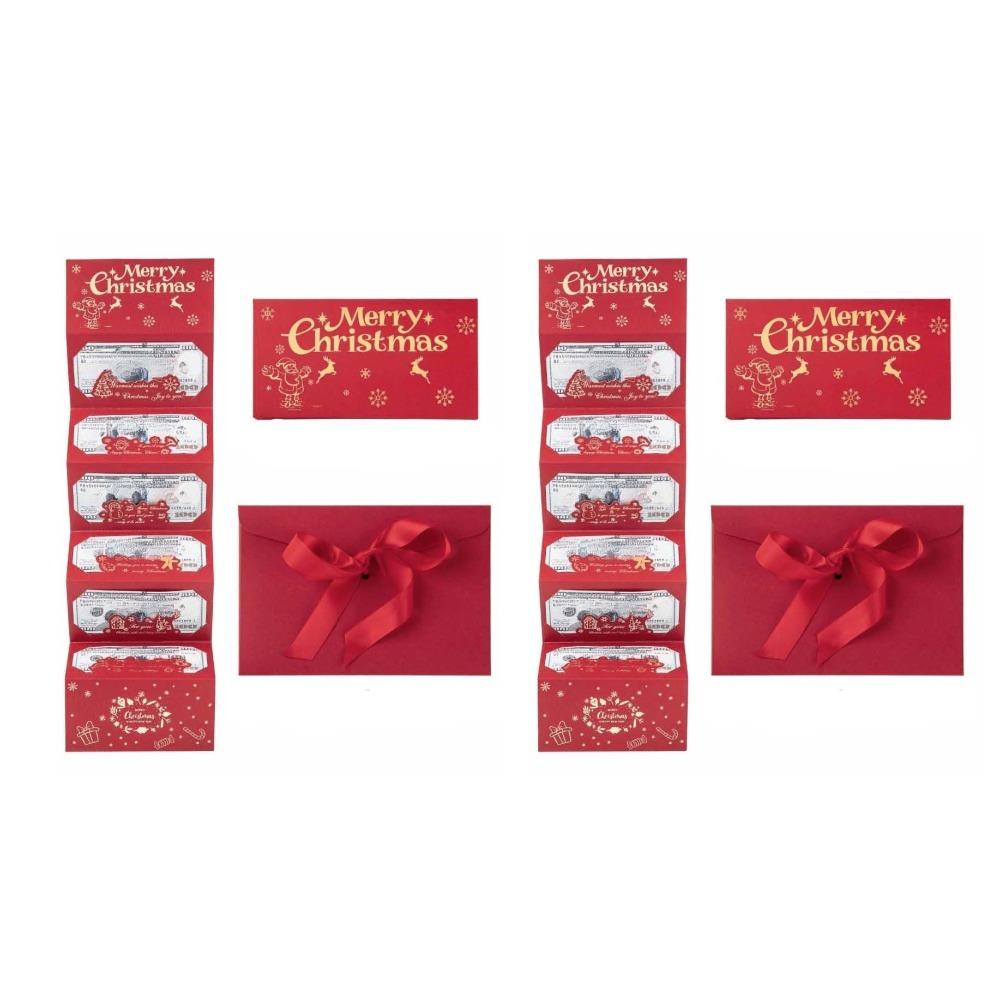 2 Set Santa Claus Folding Banknote Card 6 Card Positions Merry Christmas Decorations Kids