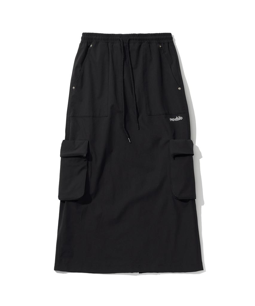 1993 Studio Wind Cargo Long Skirt_Black