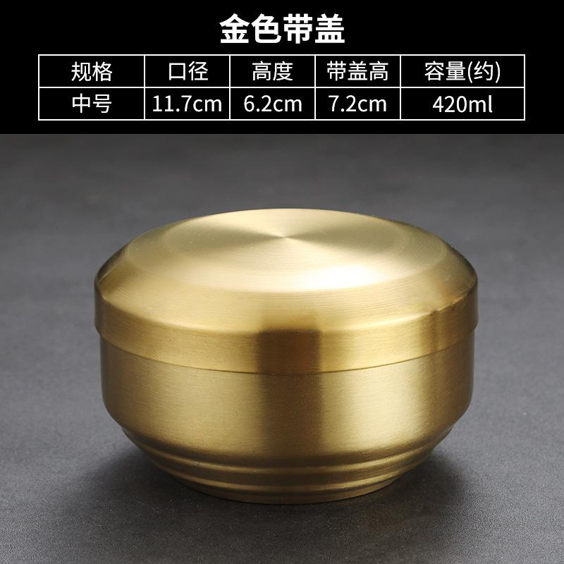 

Двухслойные миски из нержавеющей стали 304 с крышкой, изолированная миска для рисового супа, лапши, корейская посуда, толстые детские школьные столовые принадлежности