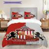 Biancheria da letto con evoluzione dello stemma del Sunderland Football Club (1 * copripiumino + 2 * federa, senza nucleo) Set biancheria da letto piatto 2D Morbido e confortevole