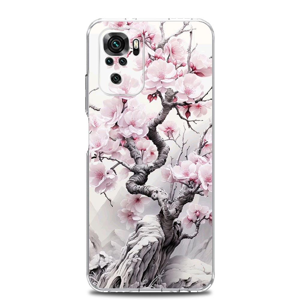 Cherry Blossom Tree Phone Case For Xiaomi Redmi Note 13 12 5G 9S 9 8 10 11 Pro Plus 4G 9T 13C 12C10C 9C 9A 7 Pro Clear Cover
