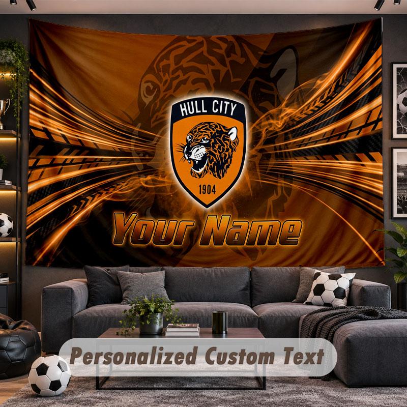 Wall Hanging Tapestry Custom NameHull FC Pattern Personalized Printed Fabric Wall Decor
