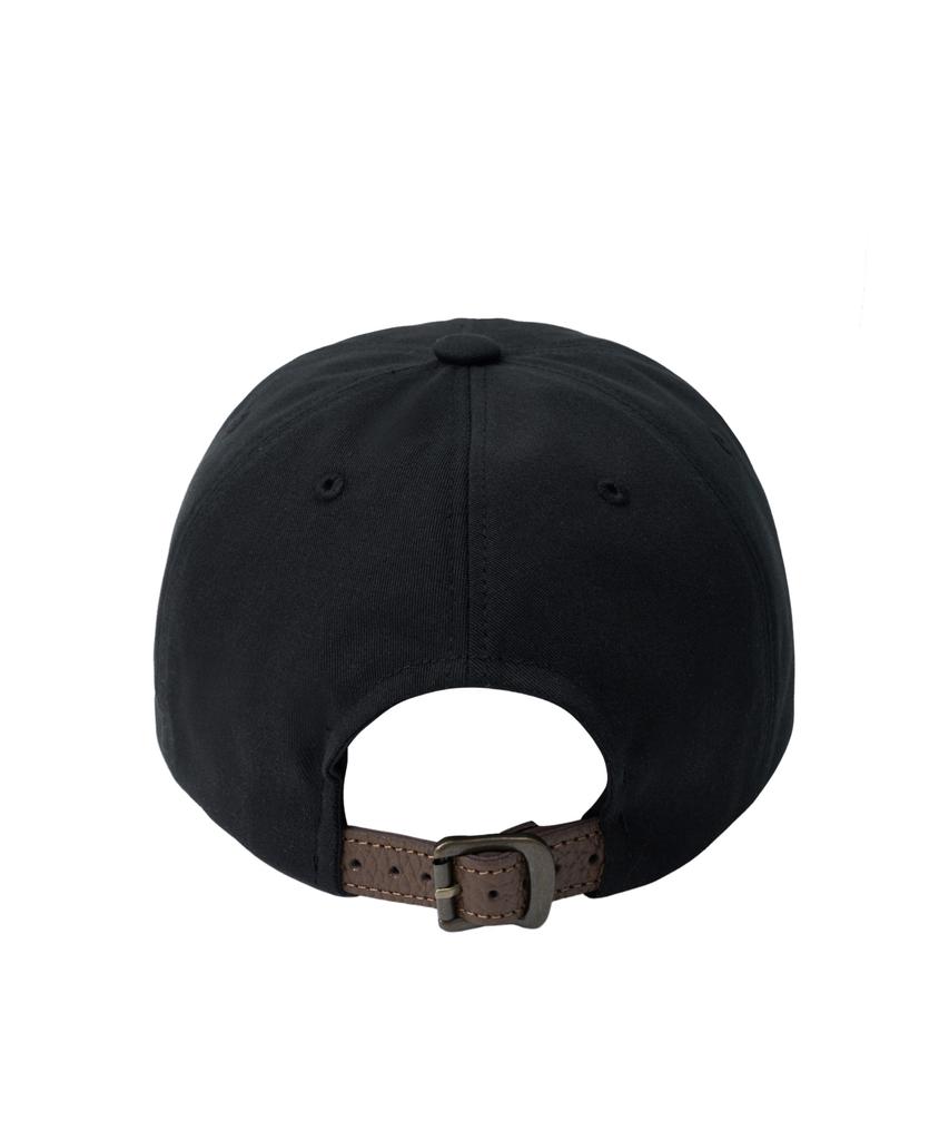 YALE Y Logo Leather Strap Cap_Black