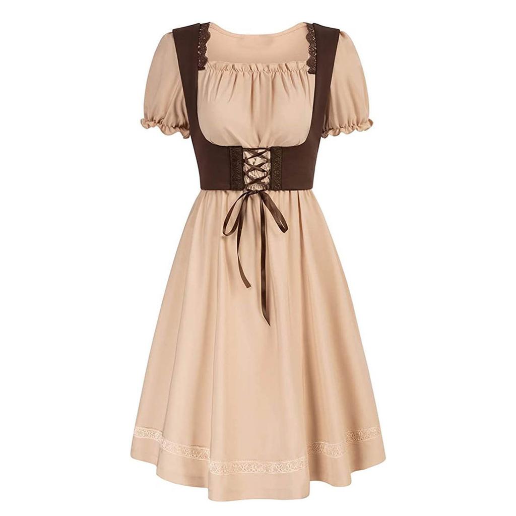 New Gothic Prom Dress For Women Halloween Cocktail Party Dresses Retro Short Sleeve Ball Gown