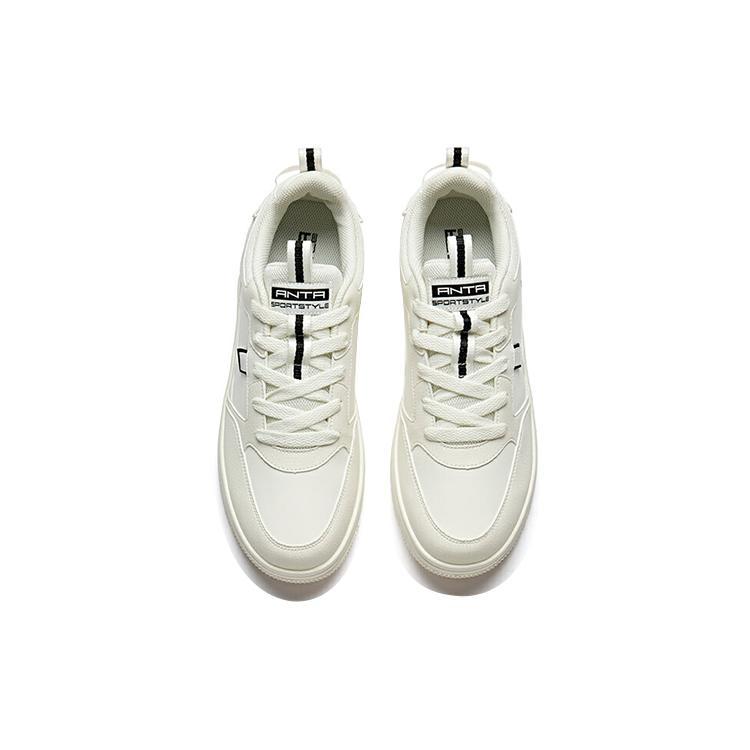 New Anta Slip Resistant, Abrasion Resistant, Lightweight Low Top Skateboard Shoes Men's White 912018066-2