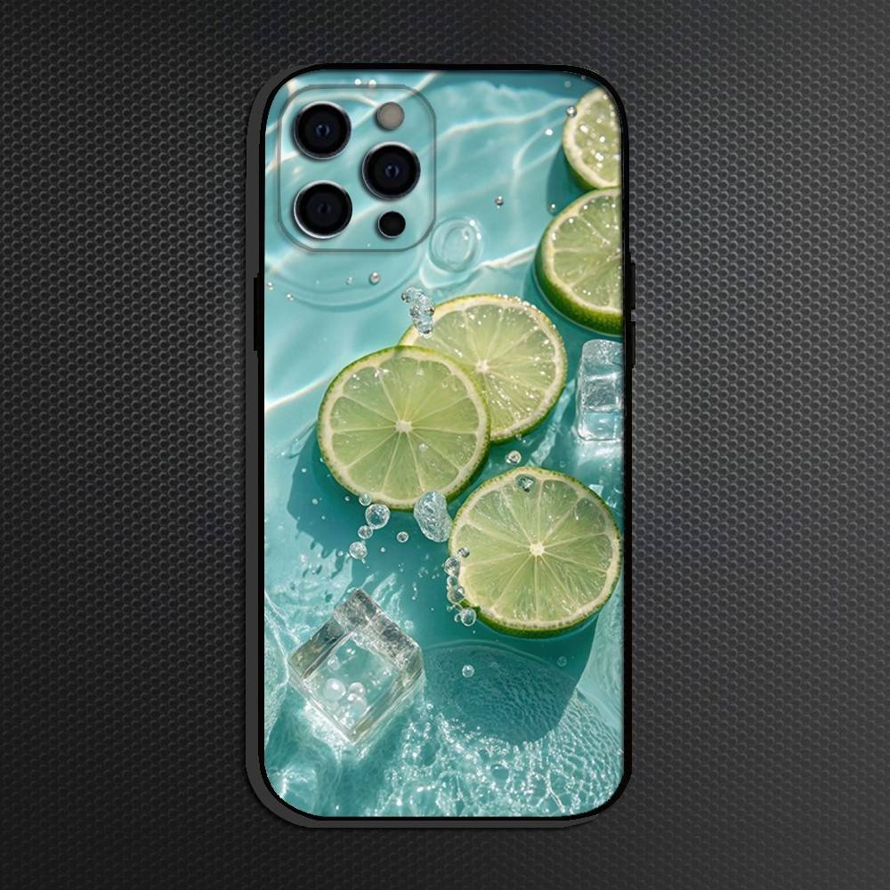 Fresh Lemon Slices Water Phone Case For iPhone 16,15,14,13,12,11 Plus,Pro Max, Others Soft Black Cover