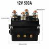 Contactor 12V 500A Releu solenoid de control troliu Recuperare la distanță fără fir dublă