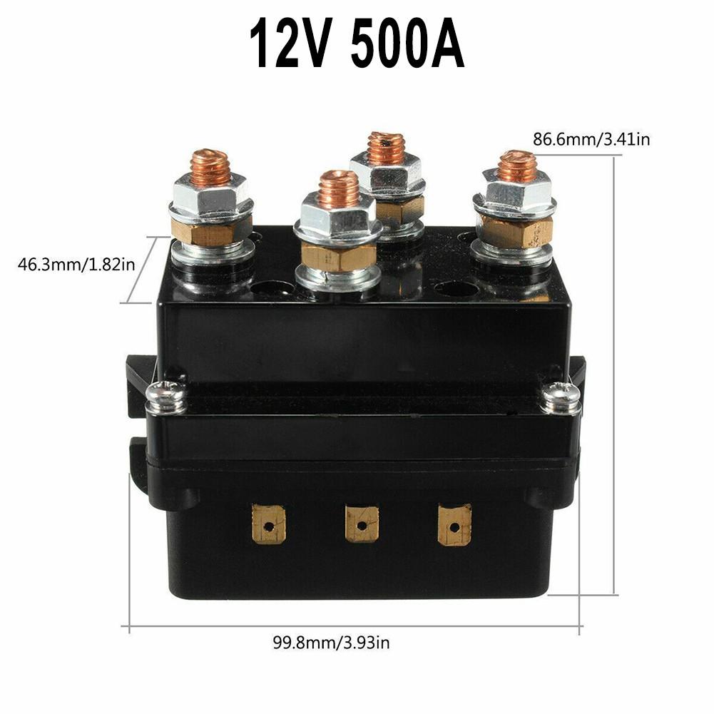 Contactor 12V 500A Releu solenoid de control troliu Recuperare la distanță fără fir dublă