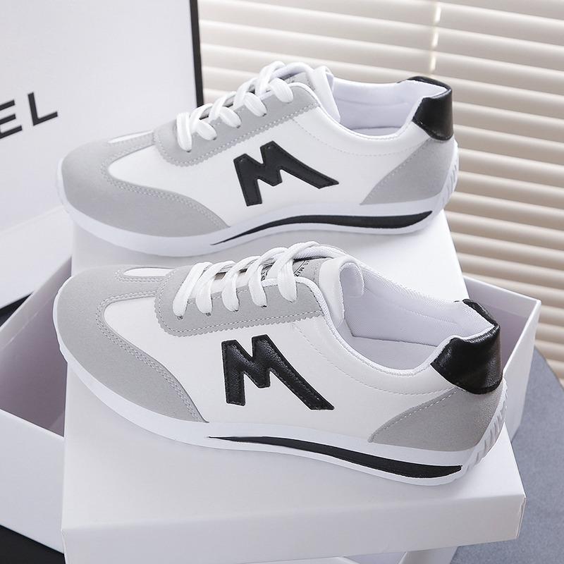 Rundt hode Deep Mouth Sneakers Lett Allsidig Pustende Cross Lace Fritidssport Hvite Sko Forrest Gump Sko Tennis Sneaker