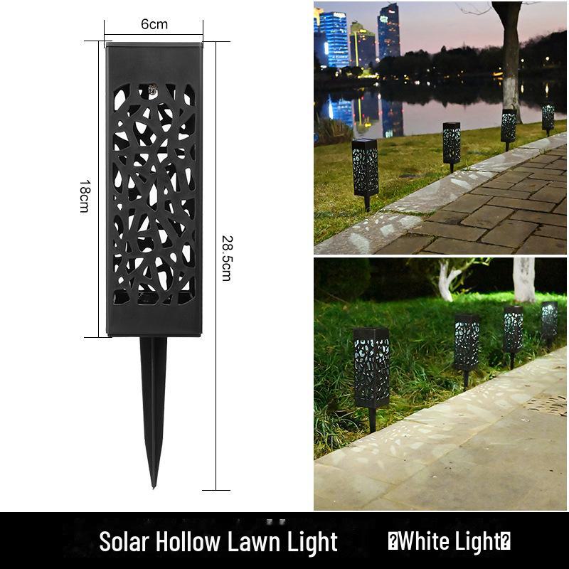 Solar Hollow Pattern LED Garden Pathway Lights with Light Control