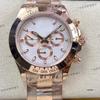 Reloj Mecánico Automático Laodijia Serie Daytona 40mm Oro Rosa para Hombre Panda