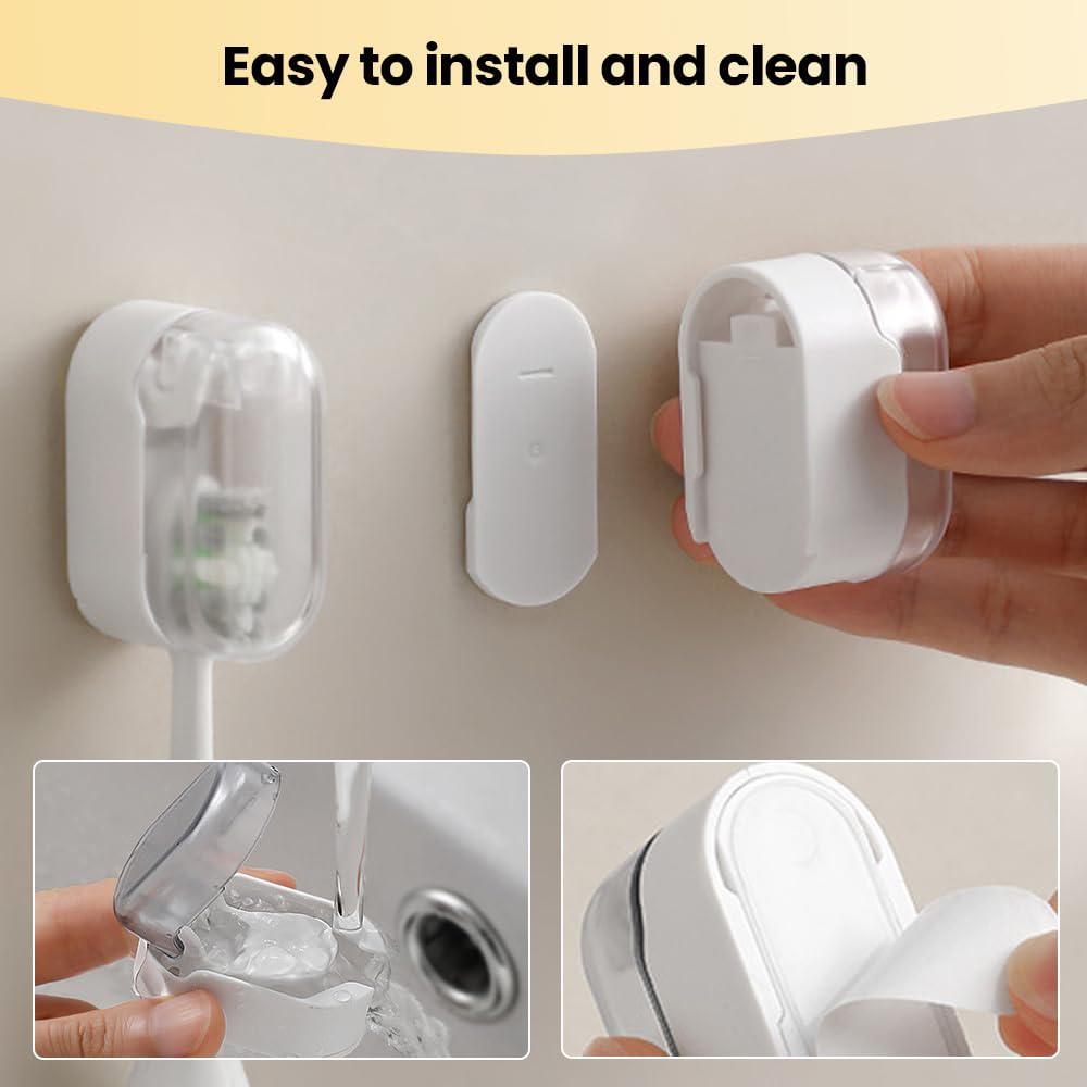 5 Pcs Toothbrush Holder Wall Mounted Protect Toothbrush Hygiene, Toothbrush Covers Head Cap for All Toothbrushes