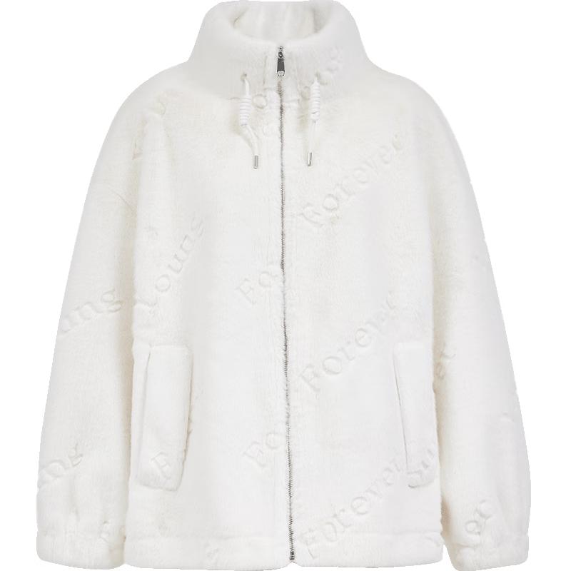 VEROMODA Loose Fit Stand Collar Plush Jacket XS