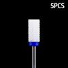 5pcs Milling Cutter For Manicure Set Ceramic Nail Drill Bit Mill Manicure Machine Pedicure Tools for Removing Gel File 3/32 Inch