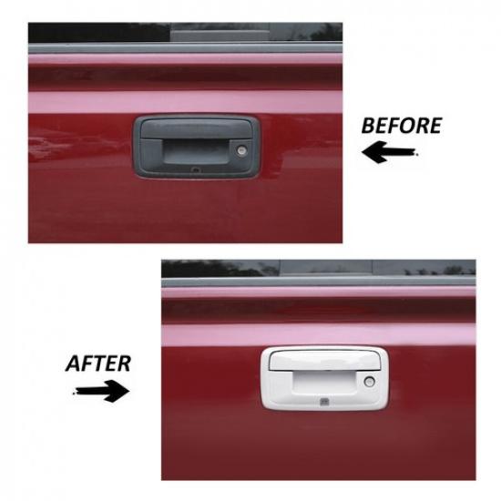 Rear Tailgate Handle COVER w/Cam Hole For Chevy Silverado/Colorado/GMC 14+ White