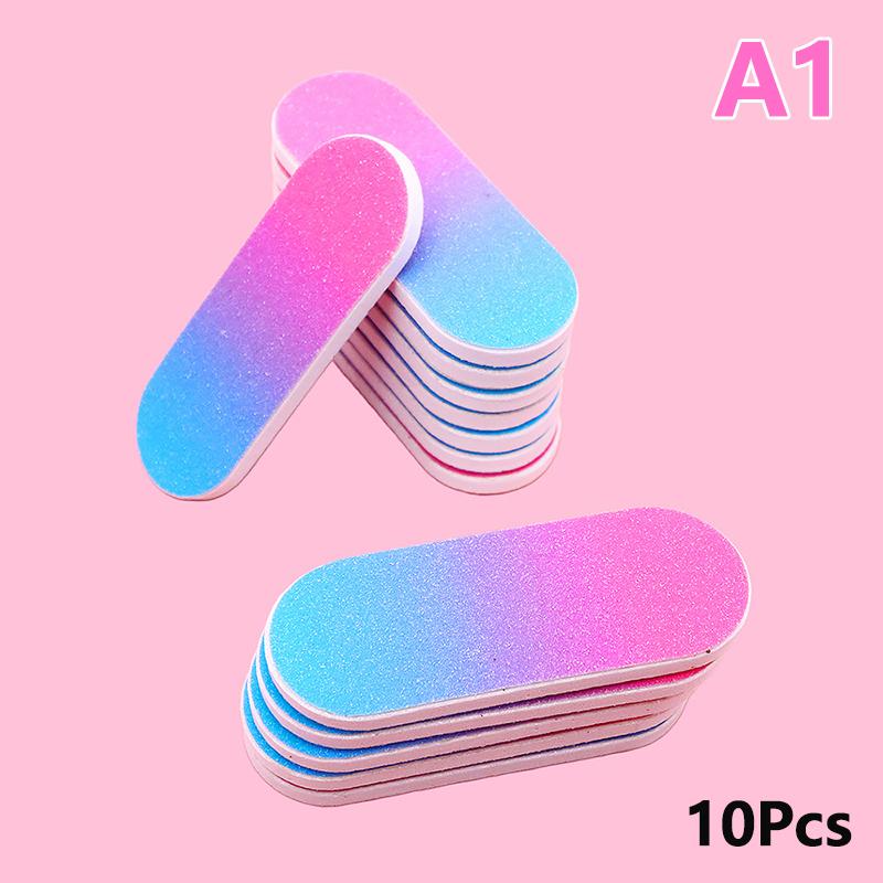 

10 шт. моющиеся пилочки для ногтей градиент 5 см цветной песок двухсторонние полировальные инструменты салон красоты для ухода за ногтями as the picture