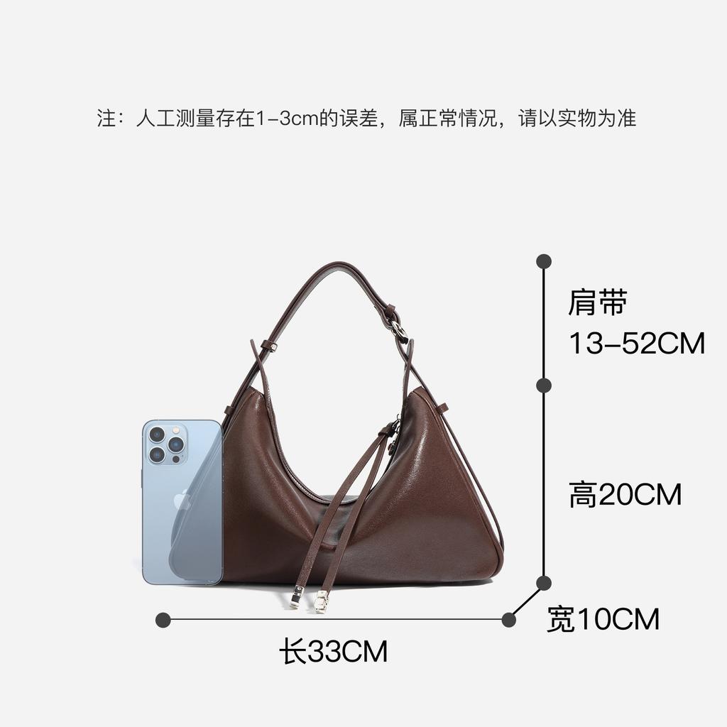 Genuine leather underarm bag 2025 new women's trendy commuter bag niche messenger bag cowhide crescent fashion shoulder bag