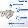 Wlaniot F Type Splitter 3 Way F-Type Female To 2 Female Coaxial Connector Adapter T-Shape for TV Video VCR Antenna TV Cable Satellite Tuner Antenna