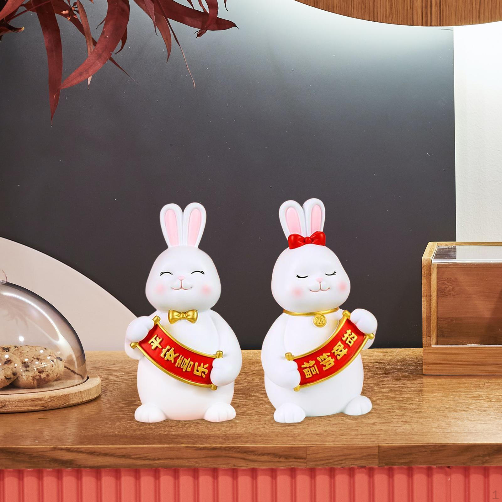 

Creative Couple Ornament Animal Figurine Wedding Gifts Resin bunny Statue for Patio Bookshelf Dining Style B