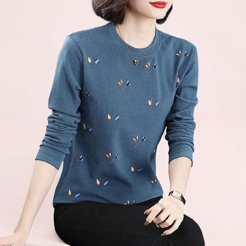 

Autumn and Winter Long-sleeved T-shirt Women s Stylish Tops Large Size Loose Slim Bottoming Shirt M