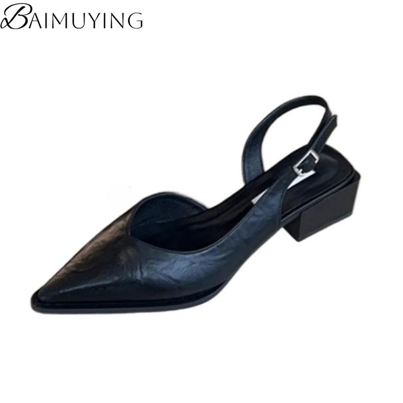 Fashion High Heels Sandals Woman Pointed Toe Heeled Shoes Shallow 2025 Summer Trend Loafers Slingback Shoes Elegant Dress Pumps Mujer