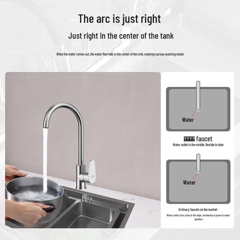 MICOE 304 Stainless Steel Kitchen Faucet