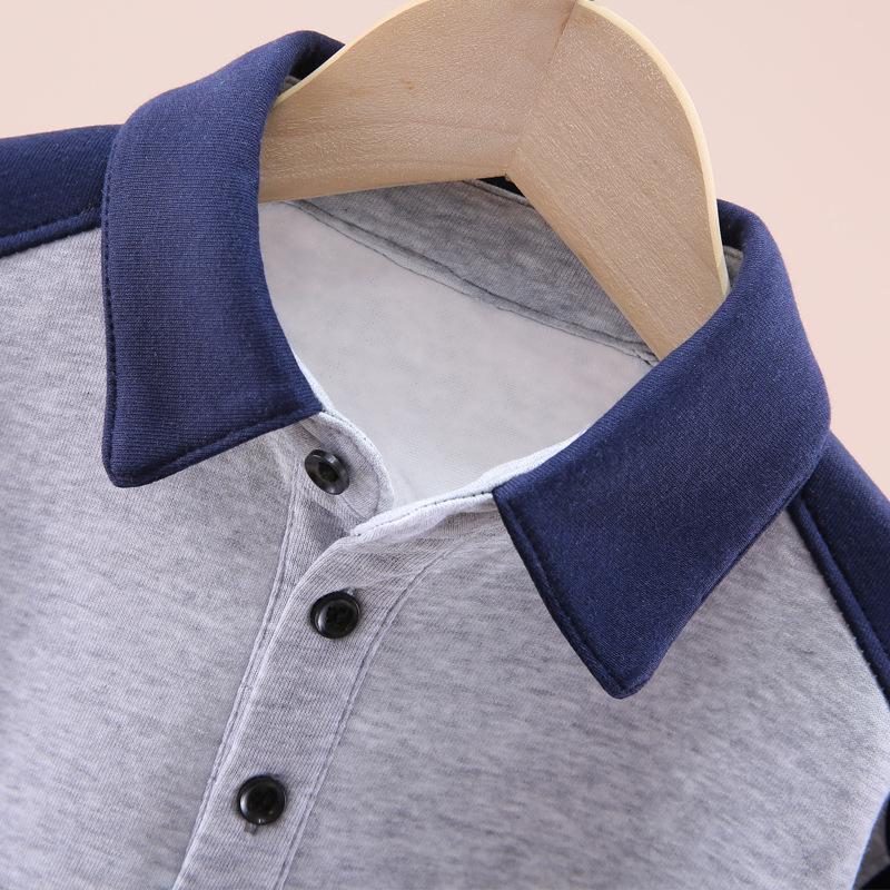 Boys' Polo Sweatshirt with Turn-Down Collar - Handsome Casual Top for Kids, Autumn Wear