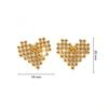 High-End Heart-Shaped Gold Earring with Stainless Steel