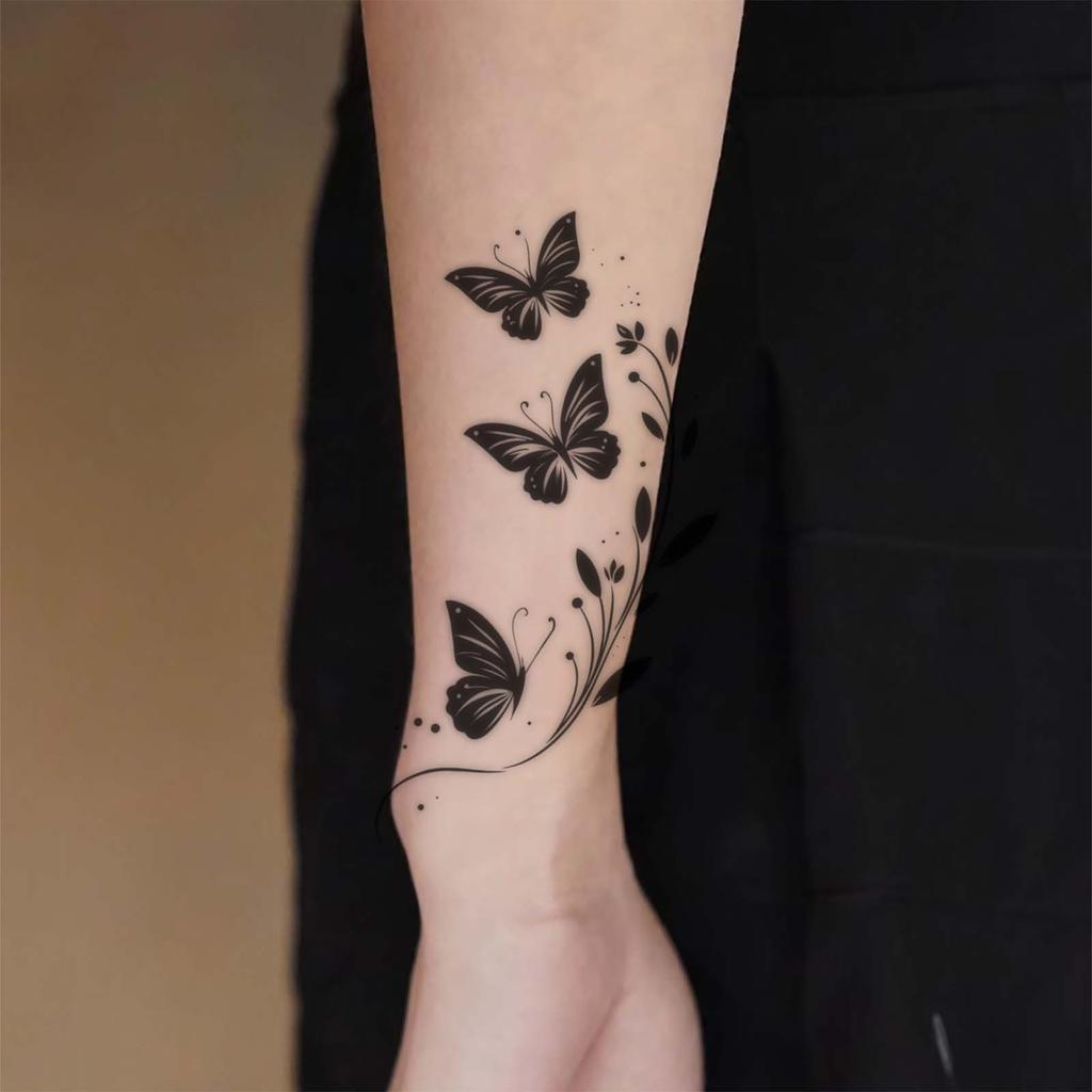 Butterfly Flower Tattoo Sticker Waterproof Lasting Senior Sense Collarbone Sexy Temporary Tattoo Sticker