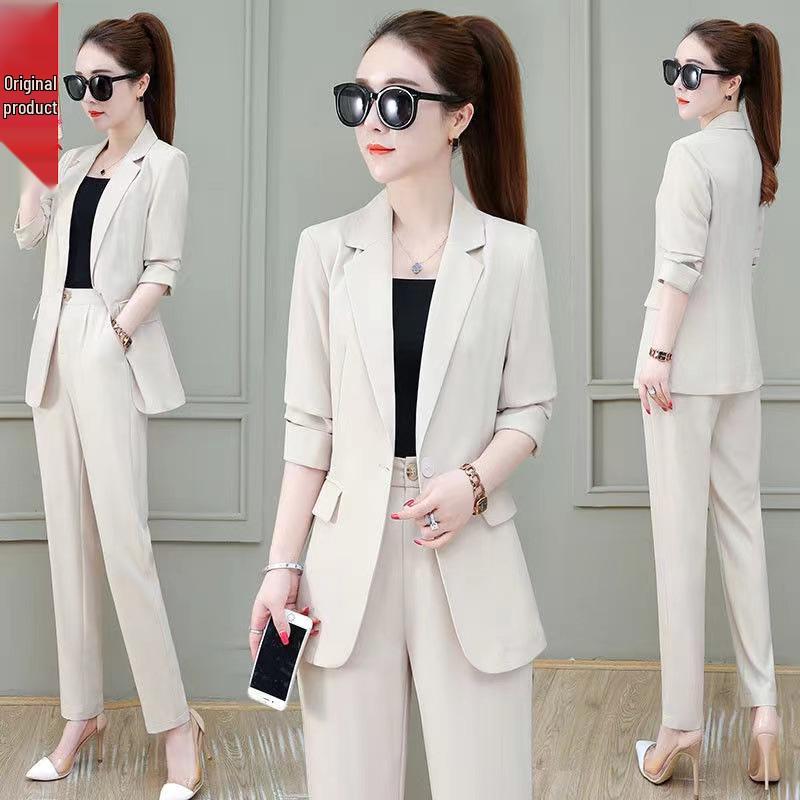Set Abito Slim Professionale a Maniche Lunghe - Elegante, di Alta Gamma Due Pezzi per Primavera e Autunno 2025.
