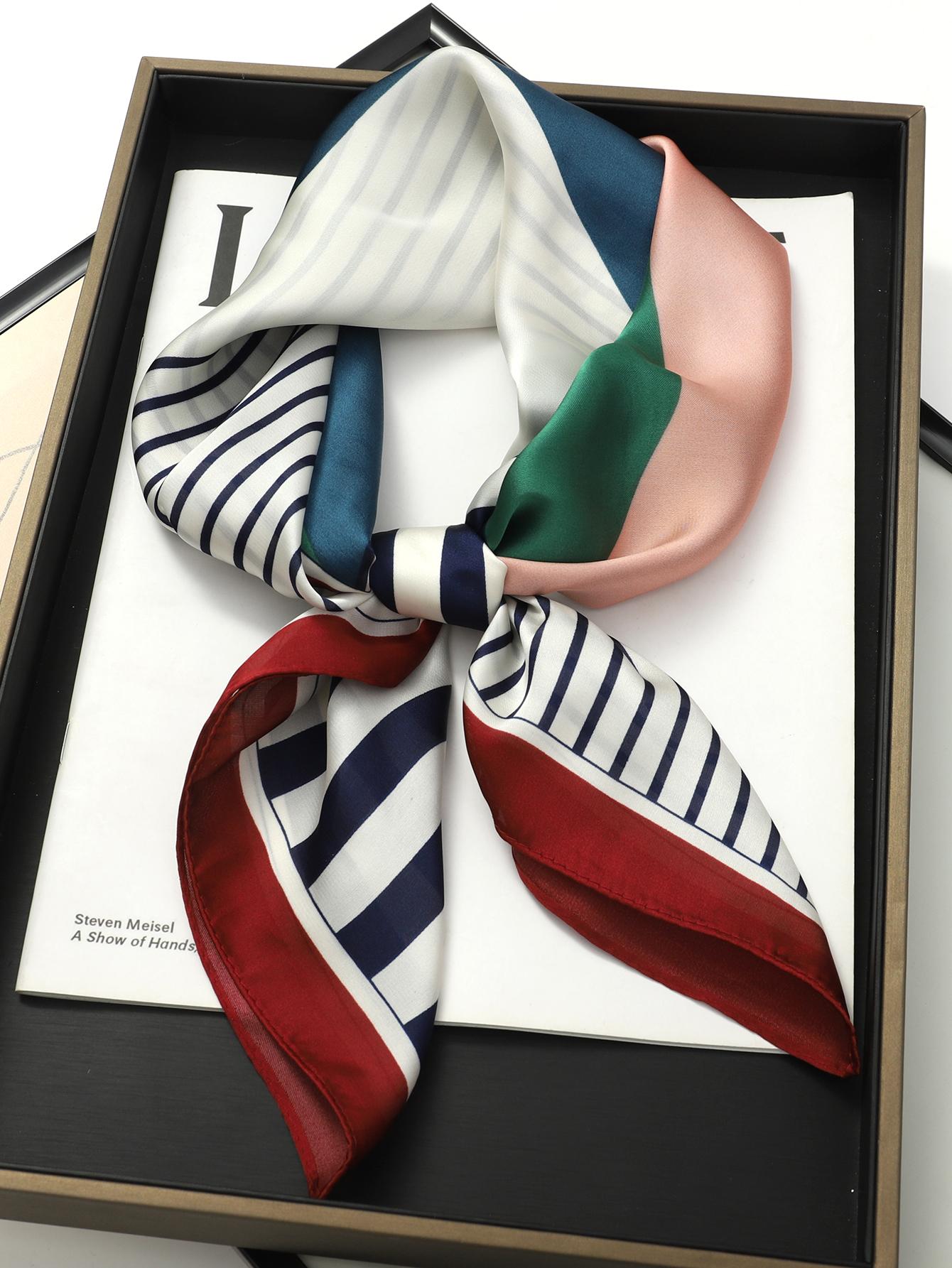 

Роскошные брендовые шарфы для женщин, шаль с принтом, шелковый атласный хиджаб, шарф, женская бандана 70*70 см, квадратные платки, шарфы для женщин