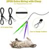 10Pcs/Set Pet Cat Toy Colorful Feather Fishing Rod Caterpillar Bell Replaceable Head Cat Teaser Wand