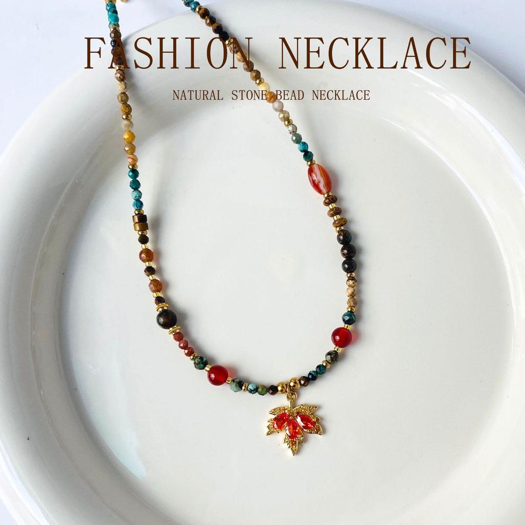 Red Maple Leaf 2025 Autumn/Winter Women's Minimalist Versatile Clavicle Necklace