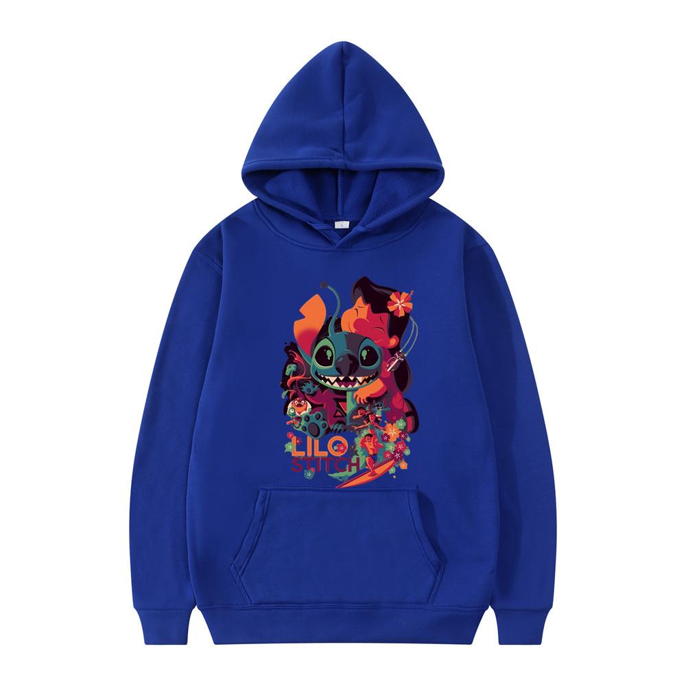 Disney Lilo Stitch Pullover Hoodies Long Sleeve Sweatshirt Boys Girls Men Women Clothes Parent Child Cartoon Tops Coat Hot Sale