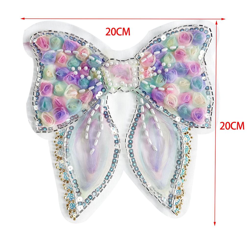 Hot-Selling Colorful Bow Clothing Applique With Jewelry Princess Dress Children'S Clothing Lace Embroidery Handmade Cloth Sticker Accessories